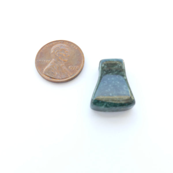 Guatemalan Jace, Axe Blade Pendant, Small Dark Green, 19x15mm