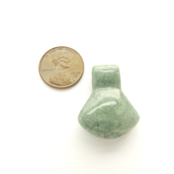 Guatemalan Jade, Medium Small, Medium Green Axe Blade Shape Pendant, 23x29mm