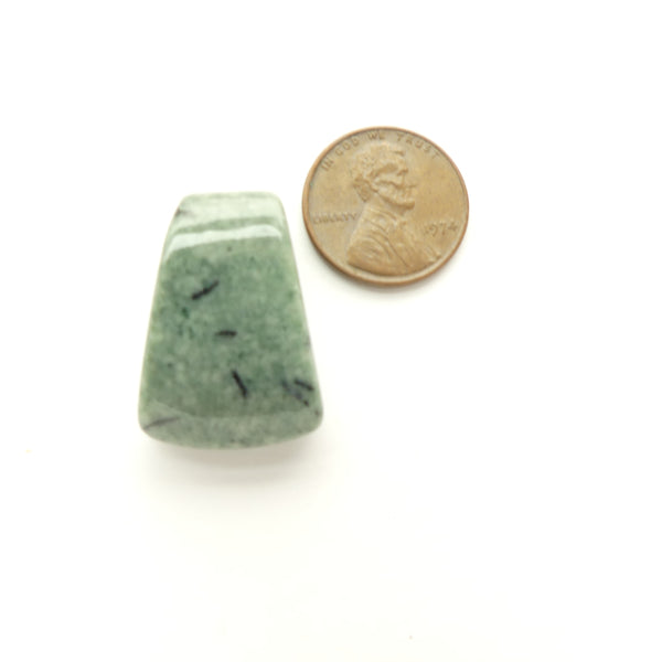 Guatemalan Jade, Small Medium Light Green Jadeite Axe Blade Pendant, 13x27mm