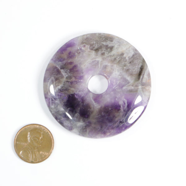 Amethyst, Variegated Purple and Light Gray, Donut (Bi), 50mm