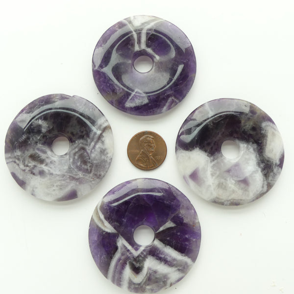 Amethyst, Variegated Purple and White, Donut (Bi), 50mm