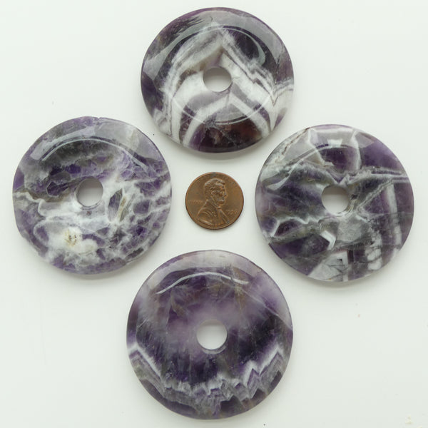 Amethyst, Variegated Purple and White, Donut (Bi), 40mm