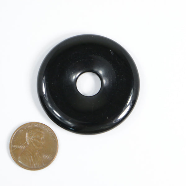Obsidian, Black, Donut, 40mm Diameter