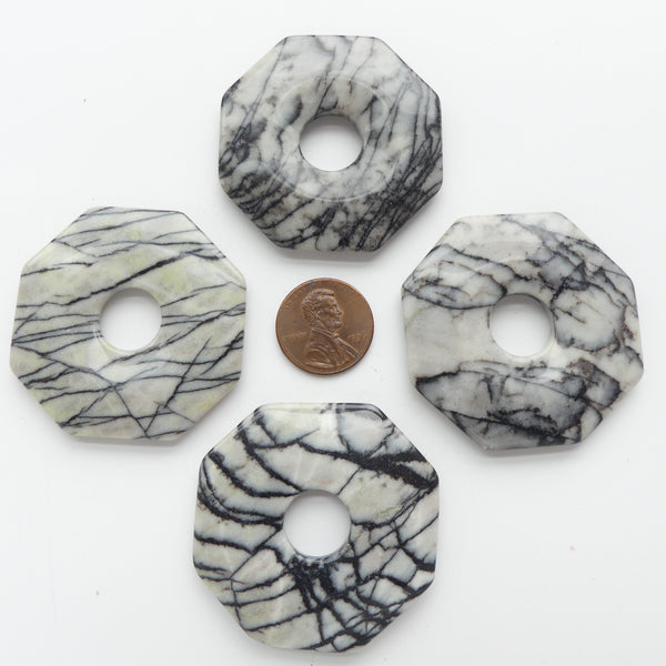 Jasper, Light Gray and Black, Octagon Donut, 45mm