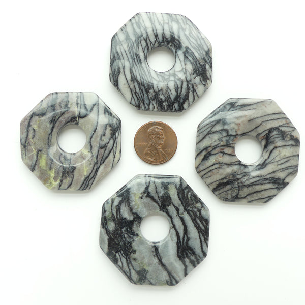 Jasper, Gray and Black, Octagon Donut, 45mm