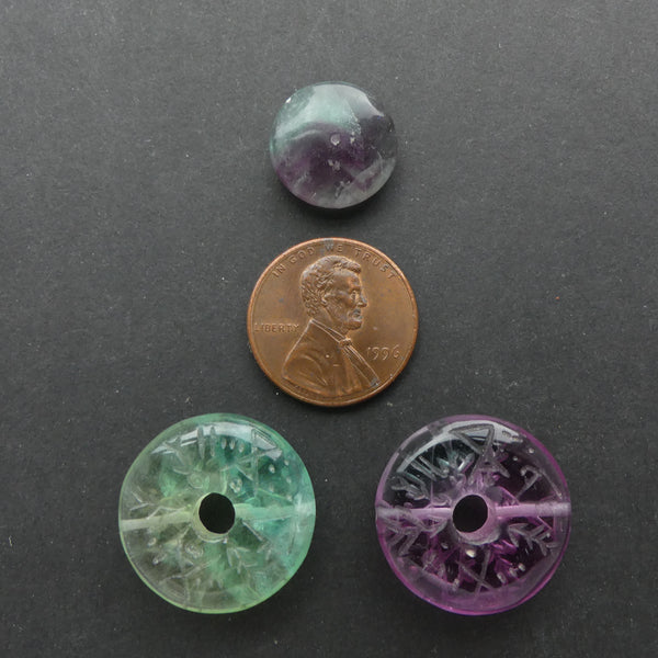Fluorite, Donut (Bi), Set of 3, Smallest 15mm, Other Two 20mm