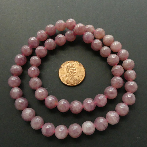 Rose Quartz, Madagascar, Round 8mm Beads on 16-inch Strands