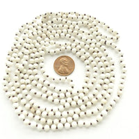 Magnesite Natural White, Round 4mm on Extra Long Endless Knotted Strand