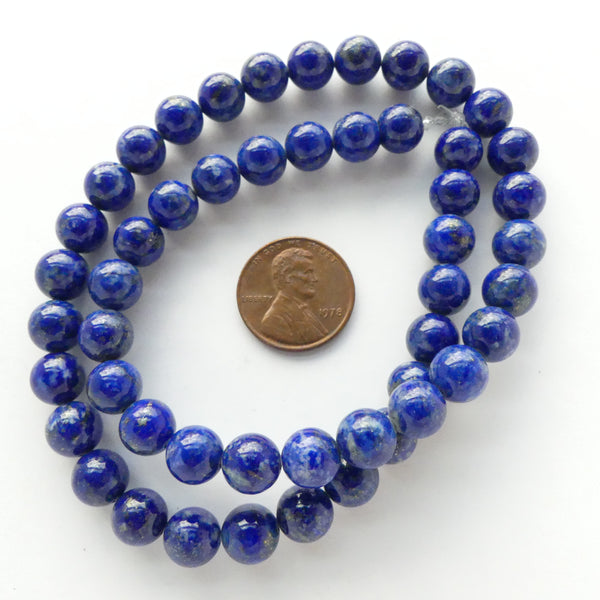 Lapis Lazuli Round 8mm Beads on 16-inch Strands