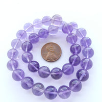 Amethyst Round, 10mm, Unusually Light and Clear Strand for this Size on 14-inch Strand