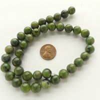 Jade (Nephrite), Round 10mm Beads, Lighter, on 16-inch Strands