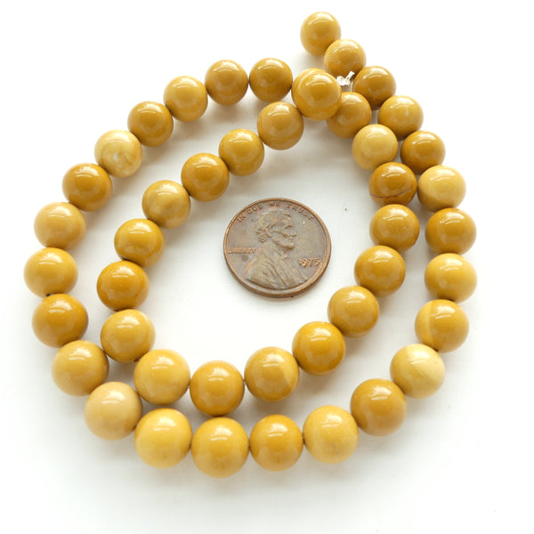 Yellow Jasper, Round 8mm Beads on 16-inch Strands