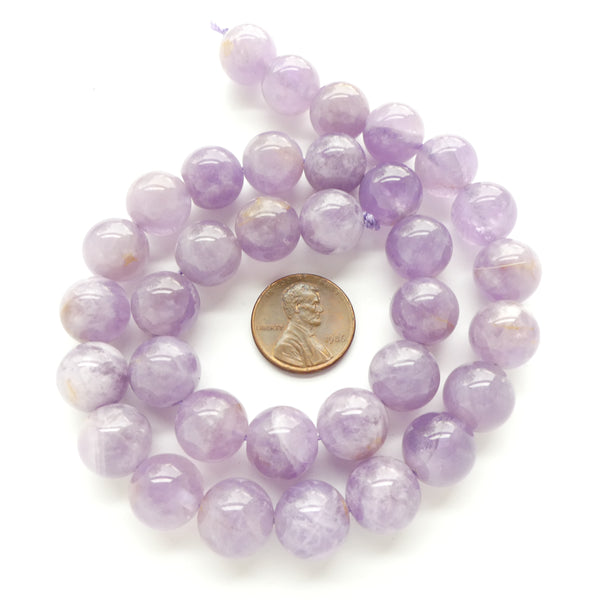 Amethyst, Round 12mm on 16-inch Strands