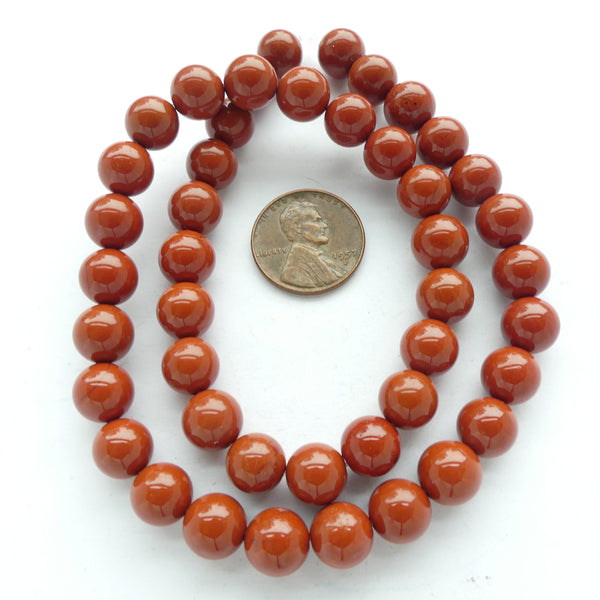 Red Jasper, Round, 8mm Beads on 16-inch Strands