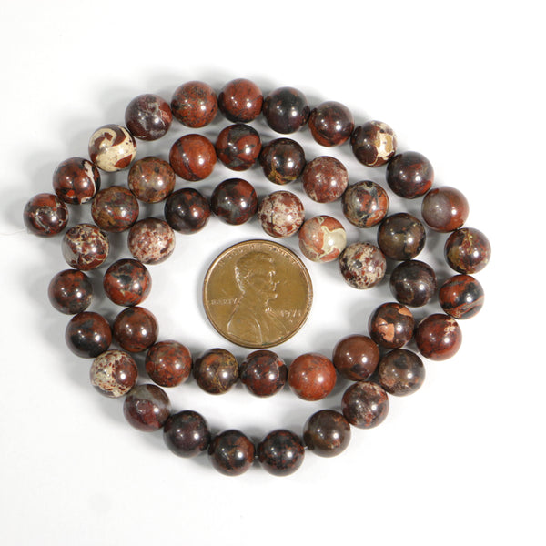 Poppy Jasper, Round 8mm on 16-inch Strand