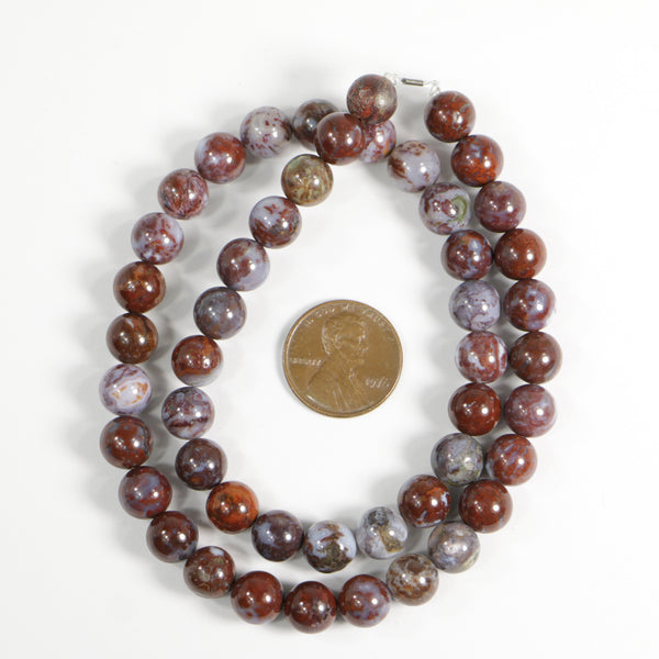 Agate, Brown/Gray, Round, 8mm on 16-inch Strand