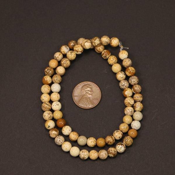 Picture Jasper, Round Beads, 6mm on 16-inch Strands