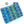 Coin/Earbud Pouch, Handwoven Cotton, Turquoise with Multi-color Accents, 4x3 inches