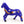 Beaded Animals, Pony, Large Nativo Style in Blue with Multicolor Designs, 5.5 Inches by 7.5 Inches