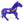Beaded Animals, Pony, Large Nativo Style in Blue with Multicolor Designs, 5.5 Inches by 7.5 Inches