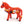 Beaded Animals, Pony, Medium Nativo Style in Red with Multicolor Designs, 4.5 Inches x 5 Inches