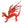 Beaded Animals, Dragon, Red with Flame-Like Wings, 10 Inches Long by 7 Inches Tall