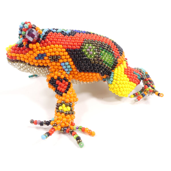 Beaded Animals, Giant Frog, Vibrantly Multicolored, 4x4 inches