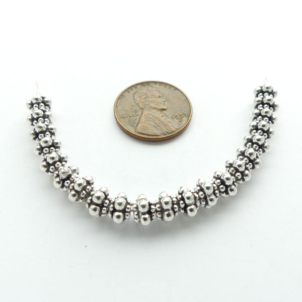 Indian Silver, Vintage Sterling Granulated Beads, 2x3mm, Sold by the Set of 25