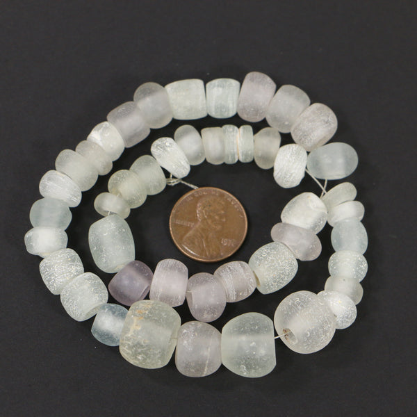 Dutch, Antique Glass, Oblate & Annular Beads, Short 13-inch Strand