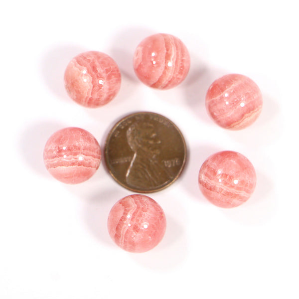 Rhodochrosite, Round 12mm Diameter Beads, Sold Individually
