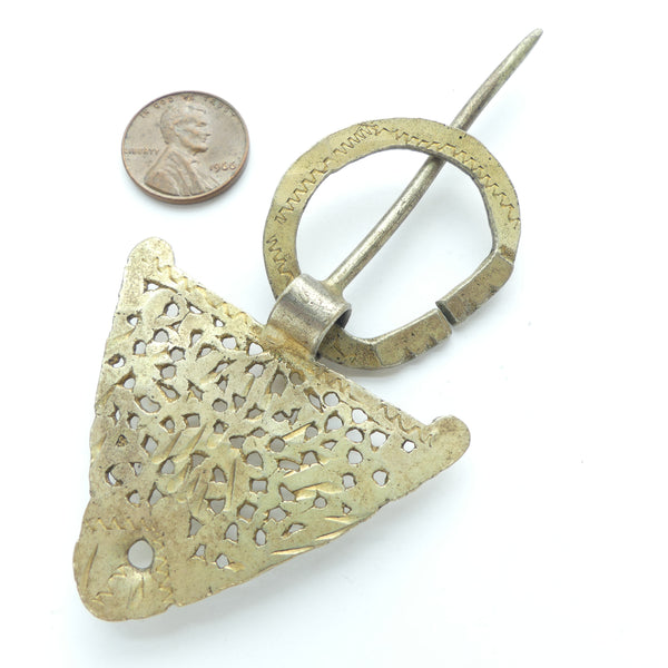 Moroccan Silver Fibula (Cloak Pin) Antique Amazigh (Berber) 4 inches long