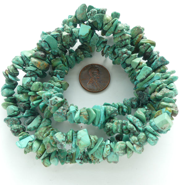 Turquoise, Chips, 8mm on 34-inch Strands
