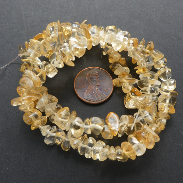 Citrine, Chips 8mm on 17-inch Strands