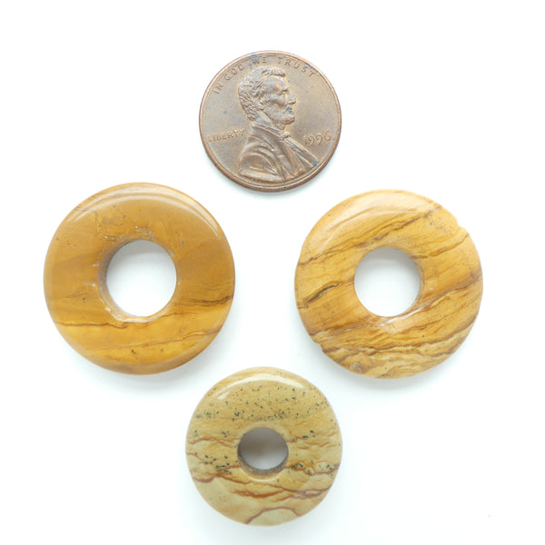 Picture Jasper, Donuts (Bi), Set of 3, Smallest 20mm