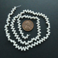 Pearls, White, Dancers Mini 3-4mm on 16-inch Strand