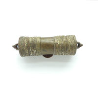 Brass, Unique Container Made from Huge Gun Shell Decorated & With Loops, 4 inches Long