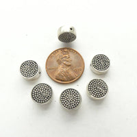 Indian Silver Disc 9mm Diameter with Granulated on One Side, Sold Individually