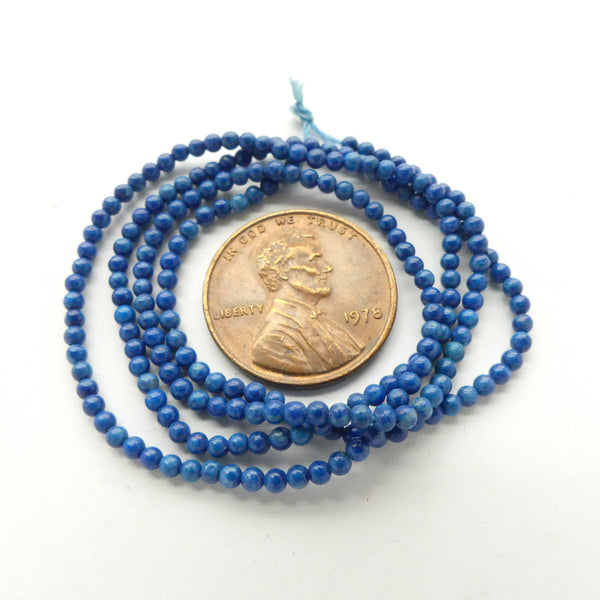 Lapis Lazuli Round 1mm Micro Beads. on 16-inch Strand