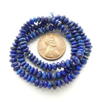 Lapis Lazuli, Rondelles 3x4mm on 15-inch Strand