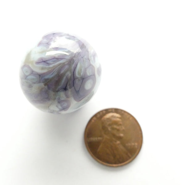 Cheryl Spence Bead, Round 23mm, Soft Tints of Blue and Lavender