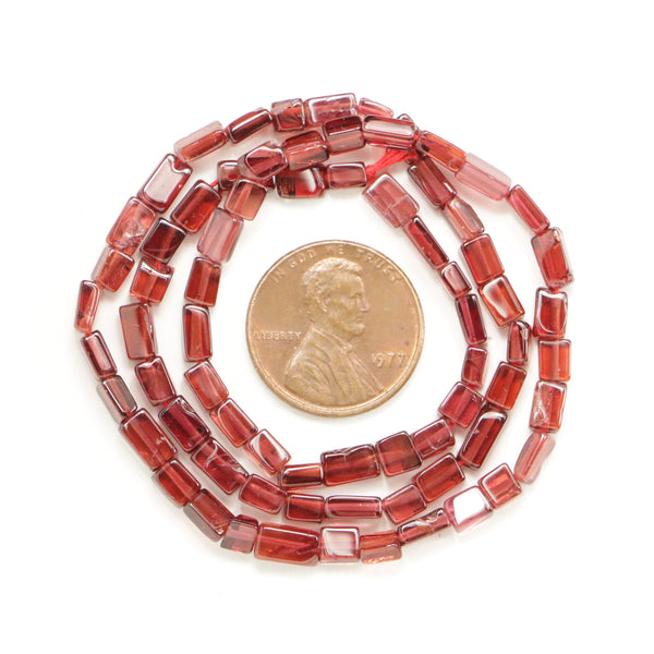 Garnet, Faceted Rectangles, Most about 5x4mm on