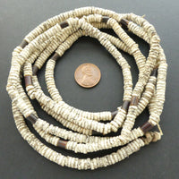 Ostrich Eggshell Heishi, Vintage from Southern Africa, 6mm Diameter on 5'3" Strand