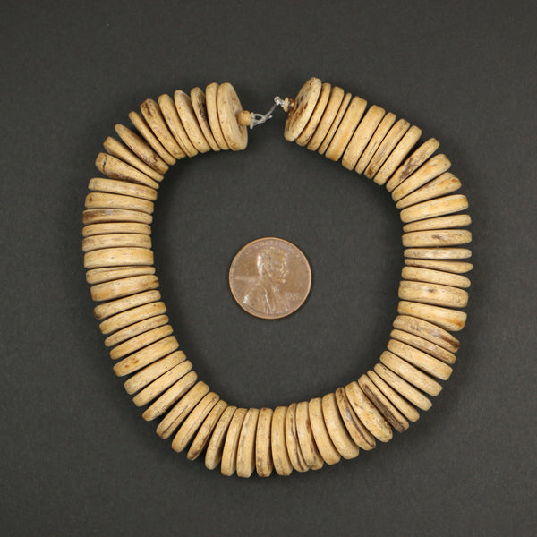 Coconut Shell Discs, Light Tan 3x15mm, Sold by Bag of About 75 Beads