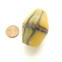Powderglass, Large Bead with Vertical and Horizontal Strpies, 45mm long