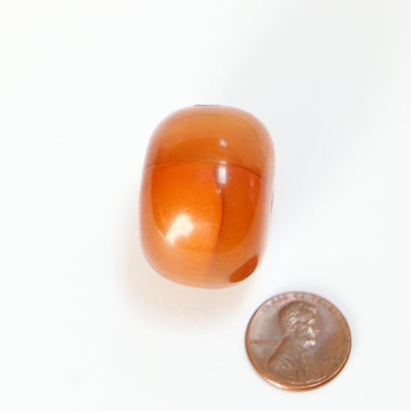 African Amber, Oblate Medium Brown, With an Extra Hole, 23x33mm
