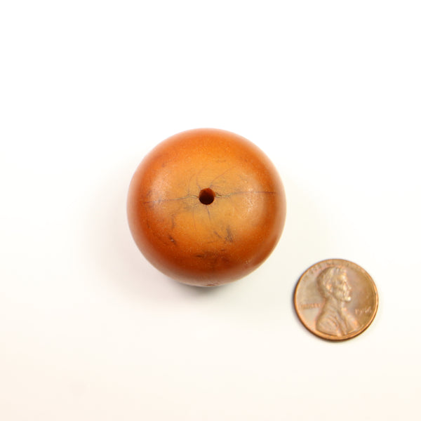 African Amber, Classic Antique Large Oblate Bead, 29x36mm