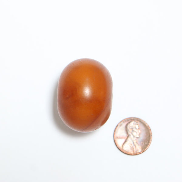 African Amber, Classic Antique Oblate Shape Bead, 26x35mm