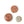 African Amber, Two Discs Half Domed, Reddish Color, 26 and 18mm Diameter, Sold as Set of 2