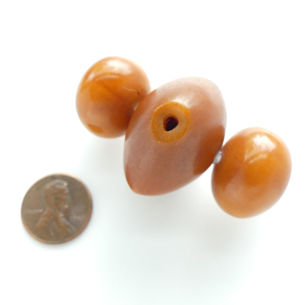 African Amber, Diamond & Two Oblates, Coordinating Colors and Shapes, Set of 3