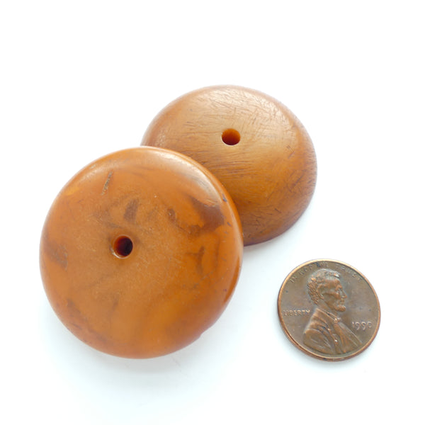 African Amber, Half-Dome Discs, 38mm Diameter